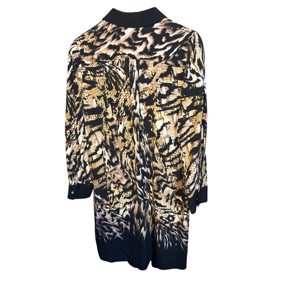 Carlisle Collection Womens Animal Print Long Sleeve Shirt Dress Size 8 - Picture 3 of 4